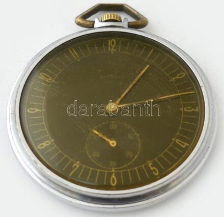 Ritex art deco svájci zsebóra, kissé kopott fekete számlappal, nem működik. d: 47 mm