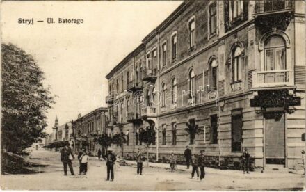 1916 Stryi, Stryj, Strij; Ul. Batorego / street view + 'K.u.K. Festungszeugsabteilung Nr. 8.' (EK)