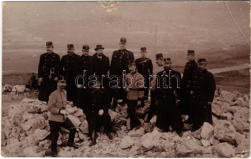Osztrák-magyar katonatisztek Frigyes főherceggel / Friedrich von Österreich-Teschen / Archduke Friedrich, Duke of Teschen, Austro-Hungarian K.u.K. military, group of officers. photo