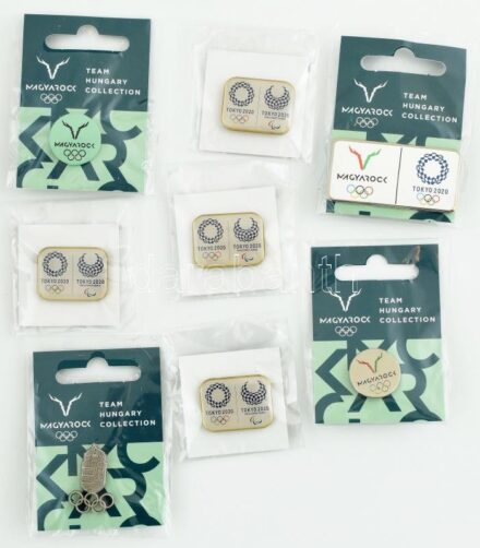 2021 Tokiói olimpia 2020 4 db kitűző és 4 db hűtőmágnes. Bontatlan