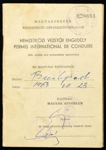 1963 Nemzetközi vezetői engedély