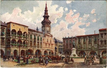 1926 Novy Jicin, Neu Titschein, Neutitschein; Der Stadtplatz / square, market s: Erwin Pendl (EK)