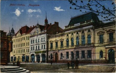 1918 Ostrava, Mährisch Ostrau; Neugasse / street view + 'K.u.K. Infektionskrankenzug Nr. 101.' (EK)