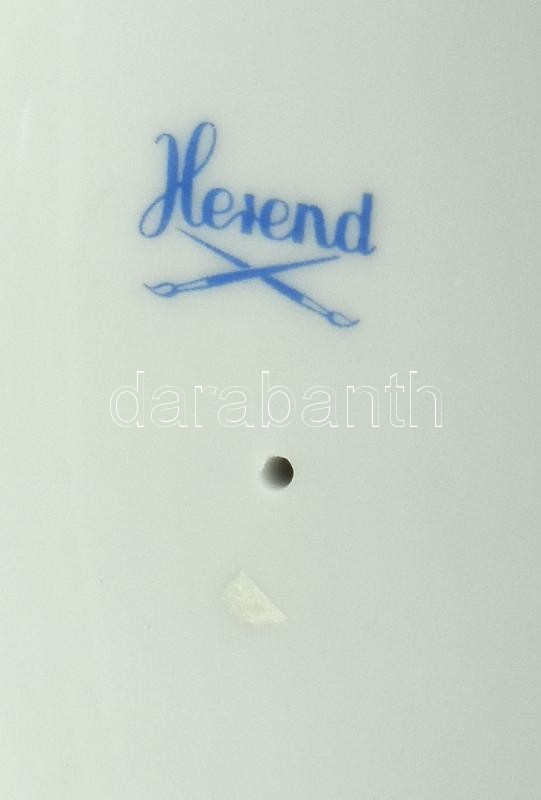 Herendi hecsedli mintás váza, m: 20 cm. Jelzett, másodosztály, kézzel festett, kopásnyomokkal. - Image 4