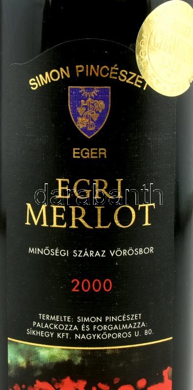 2001 Simon Pincészet Egri Merlot 2000, szakszerűen tárolt, abv: 13%, 0,75 l. - Image 2