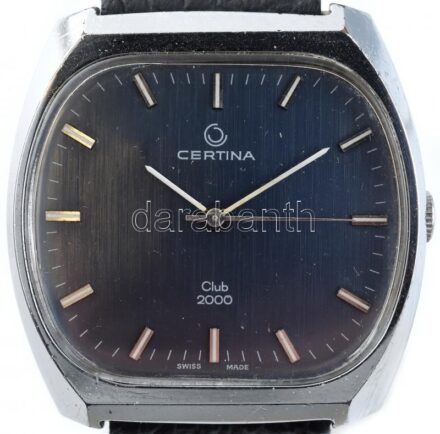 Certina férfi karóra, mechanikus szerkezettel, analóg kijelzős, működik, kopott, karcos, d: 35mm