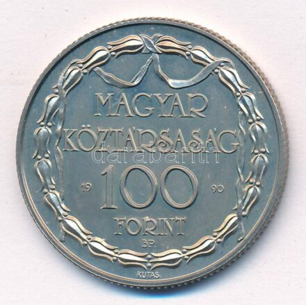 1990. 100Ft Cu-Ni '200 éves a hivatásos magyar nyelvű színjátszás' kapszulában T:1,1- Adamo EM118