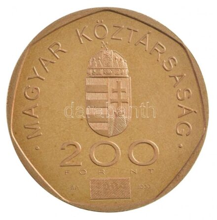 2000. 200Ft Cu-Ni-Zn '2000. évforduló / Rodin: a Gondolkodó, a Naprendszer' kapszulában T:1- (PP) Adamo EM164