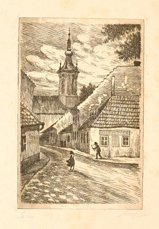 Olvashatatlan jelzéssel: Tabán. Rézkarc, papír. Jelzett. 18x12 cm