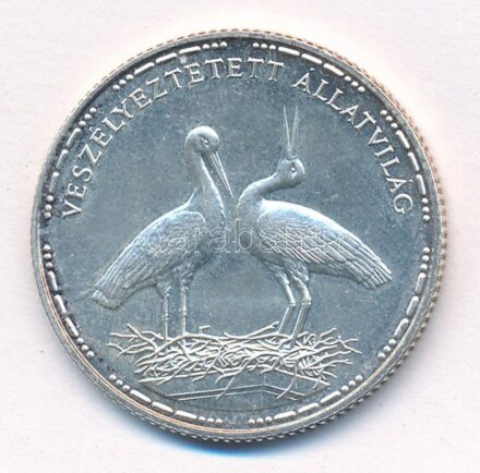 1992. 200Ft Ag 'Veszélyeztetett állatvilág - Gólya' T:BU kis patina Adamo EM126