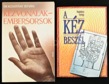 2 db tenyérjóslással kapcsolatos könyv: Kézvonalak, embersorsok, Majthényi: A kéz beszél