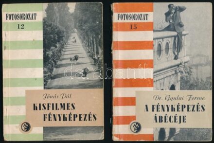 3 db fényképezéssel kapcsolatos könyv: Jónás Pál: Kisfilmes fényképezés, Kun Miklós: A színes fényképezés ABC-je, GyulaI Ferenc: A fényképes ABC-je. Kissé sérült papírkötésben