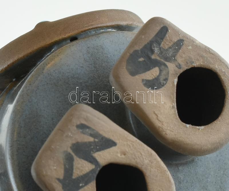 Viking katona, kerámia figura, jelzett, lepattanásokkal, m: 17,5 cm - Image 2