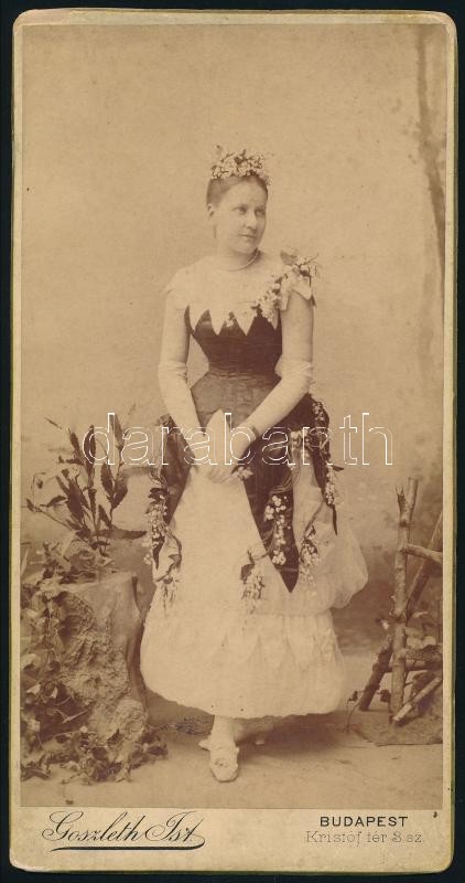 szelőczei Kovács Szidónia (1866-1911) Simonyi-Semadam Sándor (Magyarország miniszterelnökének) felesége 21x11 cm