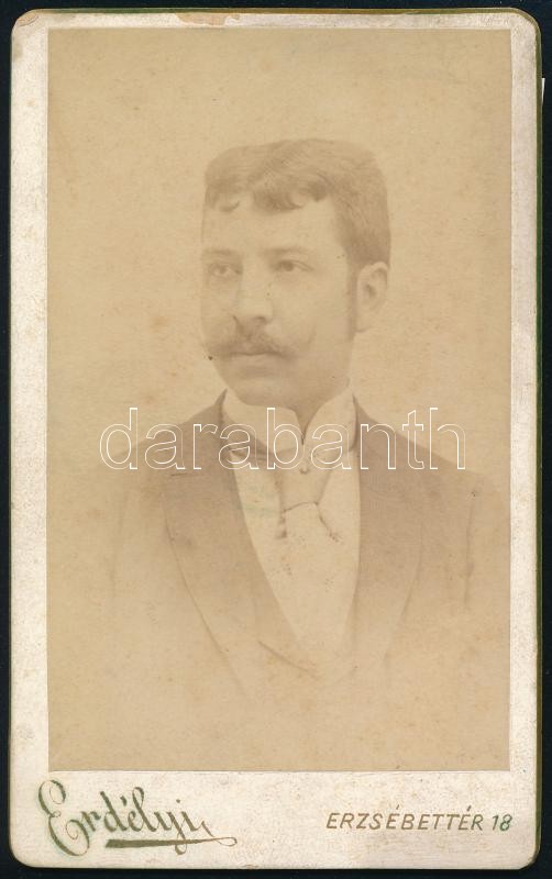 Naményi Zsigmond (1864-1930) női divatáru kereskedő. Felesége Kovács Margit 11x7 cm