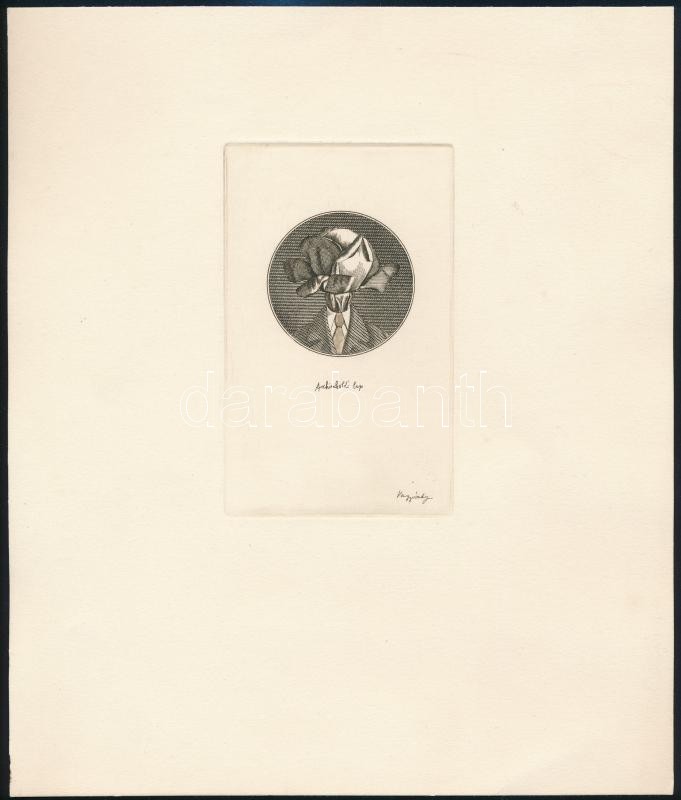 Vagyóczky Károly (1941- ): Archimboldó lap. Rézkarc, papír, jelzett, 10,5x6,5 cm