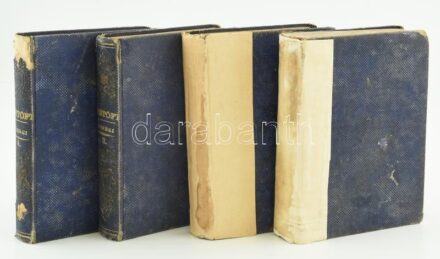 Petőfi Sándor költeményei 4 kötetben: Petőfi Sándor összes költeményei. 1842-1846. I-II. kötet. Pest, 1862, Emich Gusztáv, 1 t. (címkép, acélmetszet, Barabás Miklós-Tyroler József mellképe a költőről) +2+390+4 p., 3+369+8 p. +