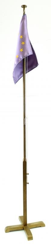 Európai úniós zászló, fém tartóval, vésett felirattal, kopott, m: 65cm