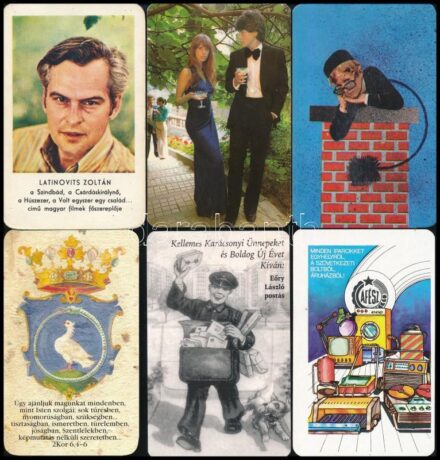 cca 1970-1990 30 db reklámos kártyanaptár