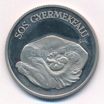 1990. 100Ft Cu-Ni 'SOS Gyermekfalu' T:PP ujjlenyomat, fo. Adamo EM117