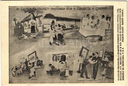 Az életnek megmentett nyomorék útja a családtól a családig. Kiadja a Nyomorék Gyermekek Országos Otthona / Hungarian charity fund for the disabled children + '1942 Pannonia Bélyegkiállítás 1917-1942' So. Stpl. (EK)