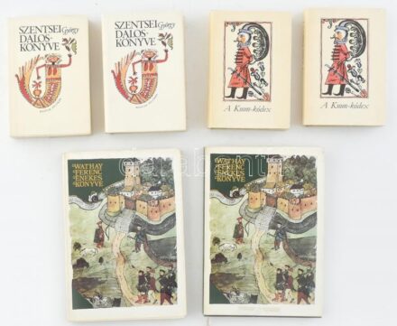 Vegyes könyvtétel, 3 db: Wathay Ferenc Énekes könyve. I-II. kötet. Bp., 1976, Magyar Helikon. Hasonmás kiadás. Kiadói papírkötés, és kiadói nyl-kötés, kiadói illusztrált papír védőborítókban, jó állapotban.; Szentsei