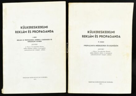 Külkereskedelmi reklám és propaganda. I-II. köt. Szerk.: Dr. Kürthy Pál. Jegyzet a Magyar Kereskedelmi Kamara külkereskedelmi reklám- és propaganda szaktanfolyamának hallgatói számára. Bp., 1975, Magyar Kereskedelmi Kamara. Kiadói