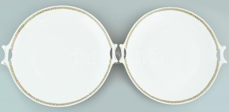 2 db Hutschenreuter kínáló tál. Matricás, jelzett, kopásokkal. d: 28 cm