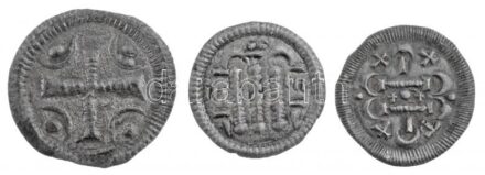 1131-1141. Denár Ag 'II. Béla' (3xklf) (0,20g, 0,28g, 0,37g) T:1-2 patina / Hungary 1131-1141. Denár Ag 'II. Béla' (3xdiff) (0,20g, 0,28g, 0,37g) C:UNC-XF patina Huszár: 54., 82., 99., Unger I.: 50., 51., 52.