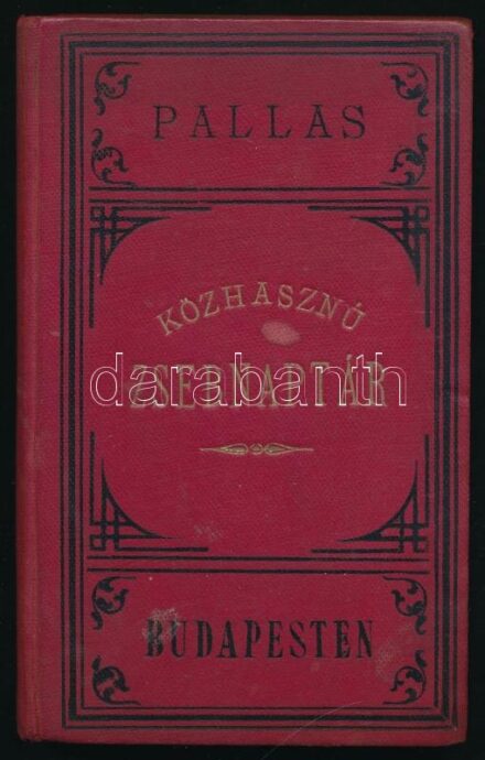 1917 Közhasznu Zsebnaptár mindenki számára az 1917-ik évre. Hasznos tudnivalókkal és jegyzéknaplóval. Harminchatodik évfolyam. Bp., 1916., Pallas. Kiadói aranyozott, festett egészvászon-kötés, kissé kopott borítóval, melléklet