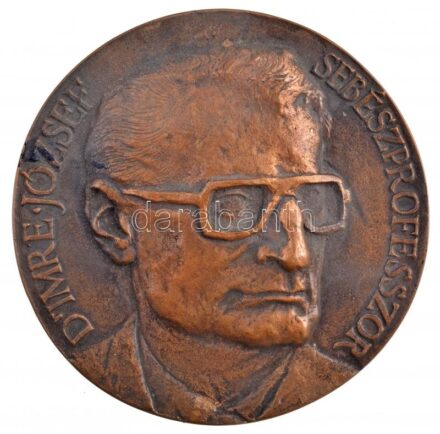 Lapis András (1942-) 1980. 'Dr. Imre József sebészprofesszor / Munkatársai és tanítványai 1930-1950' kétoldalas, öntött bronz emlékplakett (112mm) T:1- / Hungary 1980. 'József Imre surgeon MD / From the Colleagues and Disciples