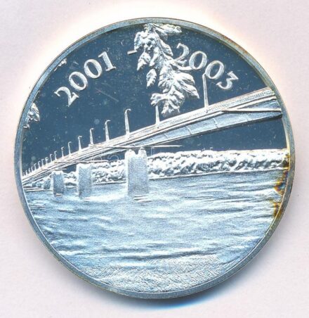 2003. 'Vegyépszer - Szent László-híd Szekszárd' ezüstözött fém emlékérem (42mm) T:1- (eredetileg PP) patina