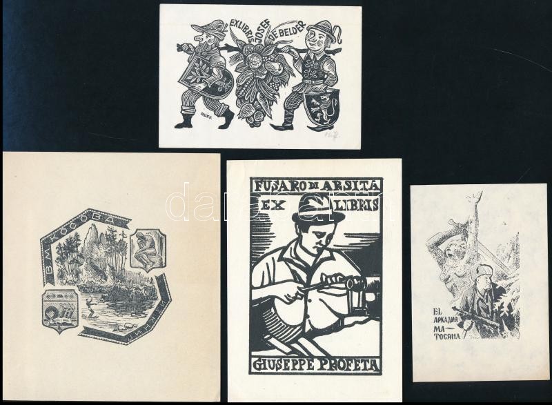 10 db vegyes ex libris. Különböző technika. / 10 ex libris bookplates. Different technique. - Image 2