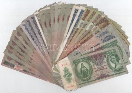 30db vegyes pengő bankjegy T:III közte kis papírhiányok, foltok