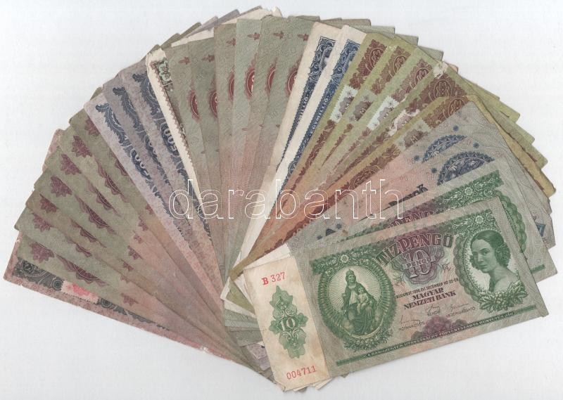 30db vegyes pengő bankjegy T:III közte kis papírhiányok, foltok