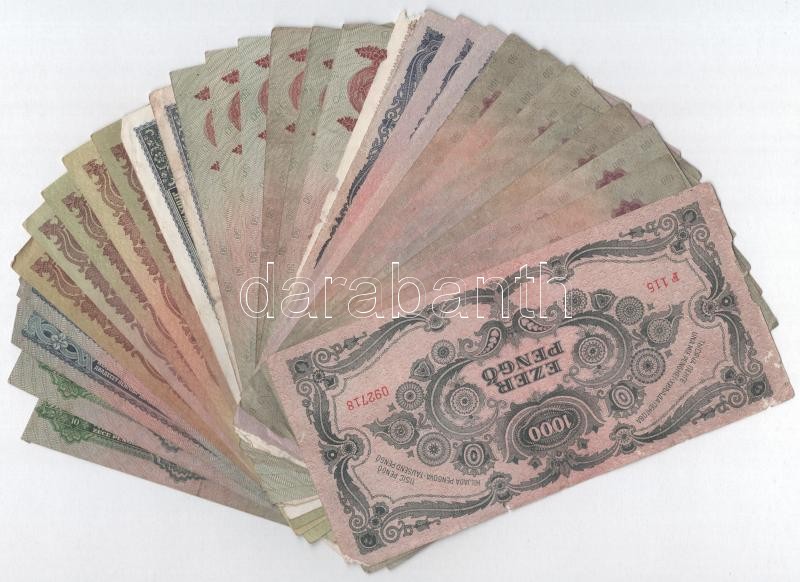 30db vegyes pengő bankjegy T:III közte kis papírhiányok, foltok - Image 2