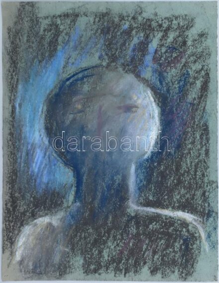 Rác András (1926-2013): Szentendrei ikon. Kréta, papír, jelzés nélkül. Proveniencia: A művész hagyatéka. 32x24 cm
