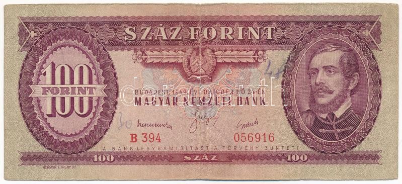 1949. 100Ft 'B 394 056916' T:III,III- Adamo F28