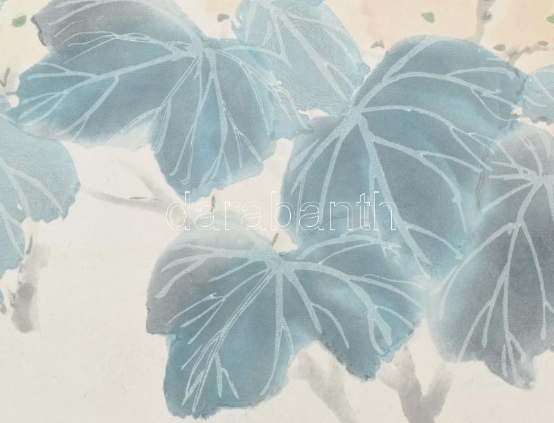 Jelzett kínai akvarell. 39x28 cm kartonon. - Image 2