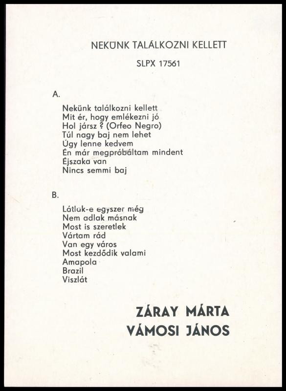 Záray-Vámosi énekes pár aláírt fotója 16x12 cm - Image 2