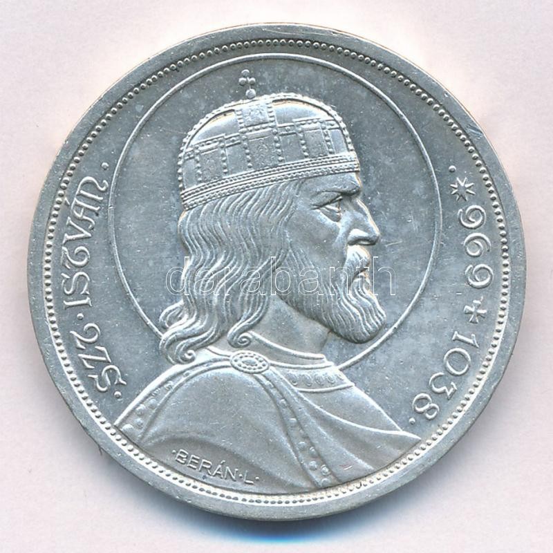 1938. 5P Ag 'Szent István' T:2 kis patina Adamo P8.1