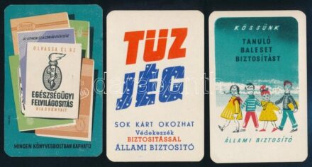 1959 Állami biztosító és más 3 db reklámos retro kártyanaptár