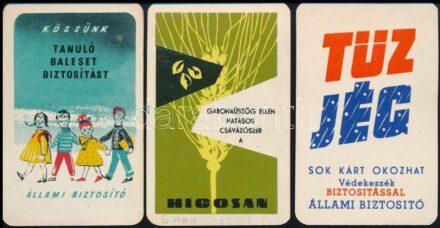 1959 Állami biztosító és más 3 db reklámos retro kártyanaptár