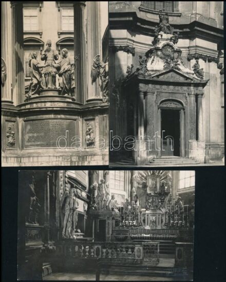 Bruno Reiffenstein (1868-1951): Bécsi városképek 5 db feliratozott, pecséttel és szárazpecséttel jelzett fotók. Később könyvben megjelentek / famous Austrian photographer published Vienna photos with seal 17x11 cm