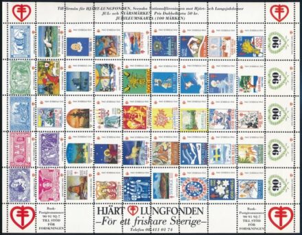 Svédország 1994 Karácsony és újév 50-es levélzáró ív