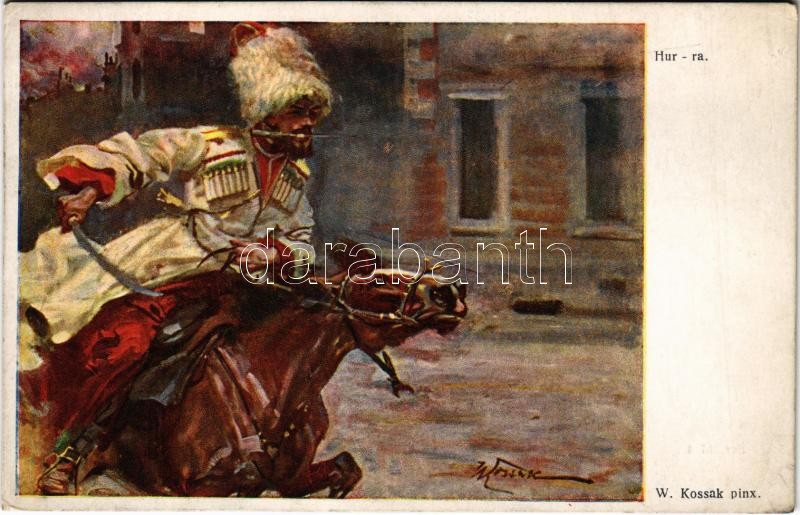 Hur-ra / Polish military art postcard s: W. Kossak (EK)