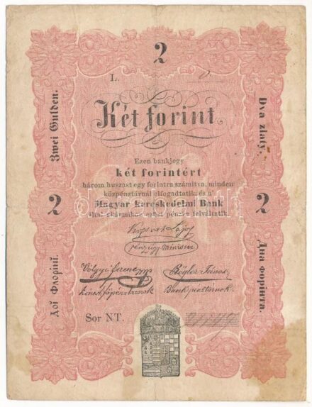 1848. 2Ft 'Kossuth bankó' 'NT.' T:III fo. Adamo G105