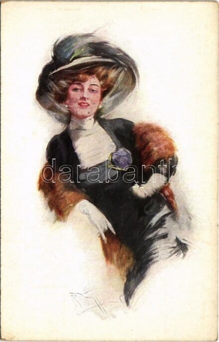 Lady art postcard. M. Munk Vienne Nr. 913. (EK)