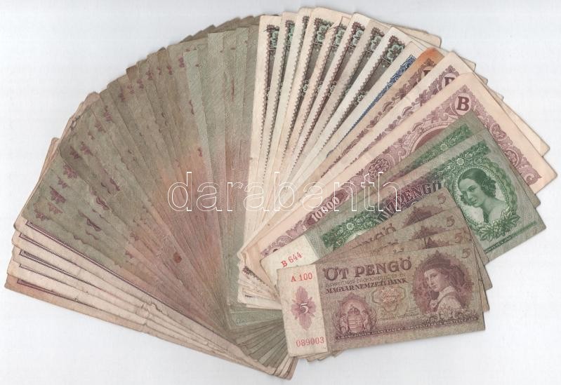 46db-os Pengő bankjegytétel T:III,III-