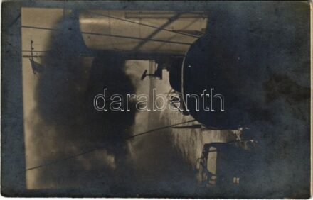 Osztrák-magyar haditengerészeti hadihajó kéménye / K.u.K. Kriegsmarine / WWI Austro-Hungarian Navy warship's chimney. photo (EK)